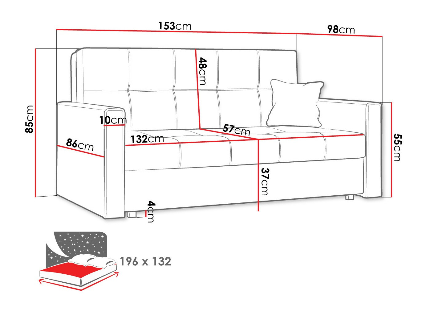 Sofa na razvlačenje Columbus 106 (Spirit 11)