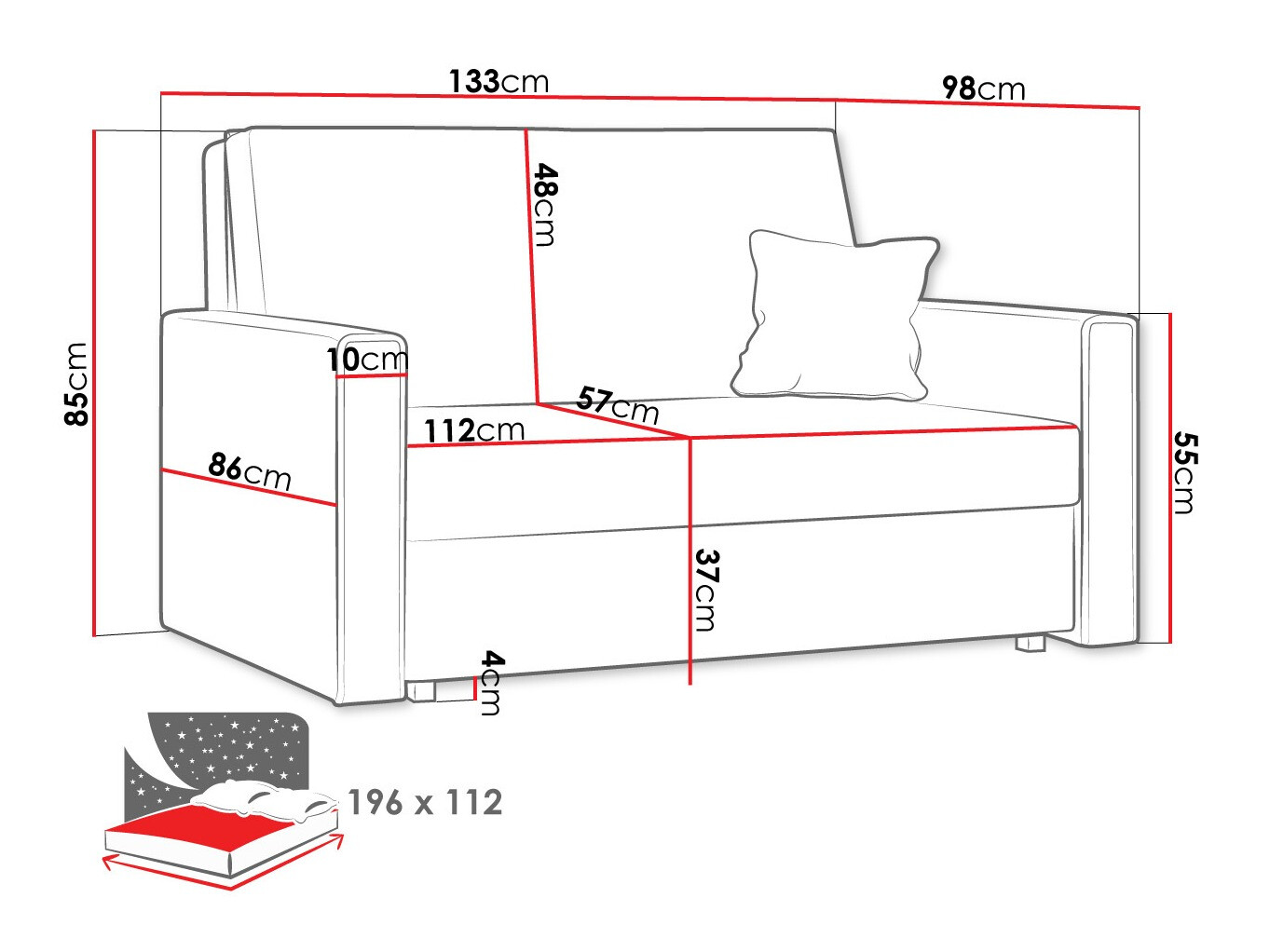 Sofa na razvlačenje Morel II (Poso 100)