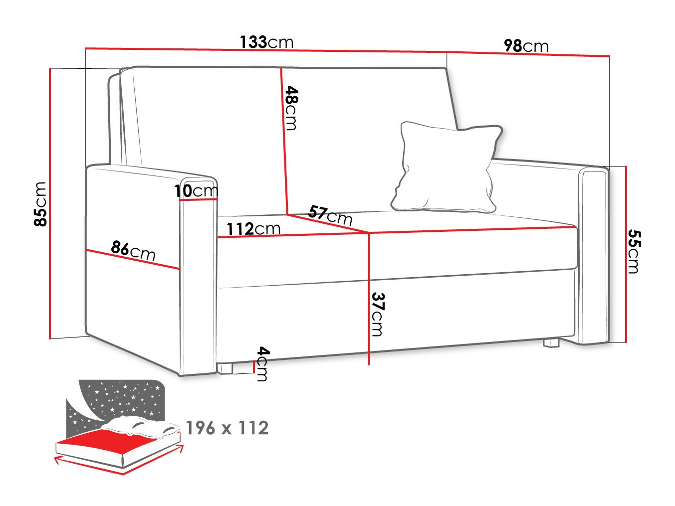 Sofa na razvlačenje Morel II (Poso 110)
