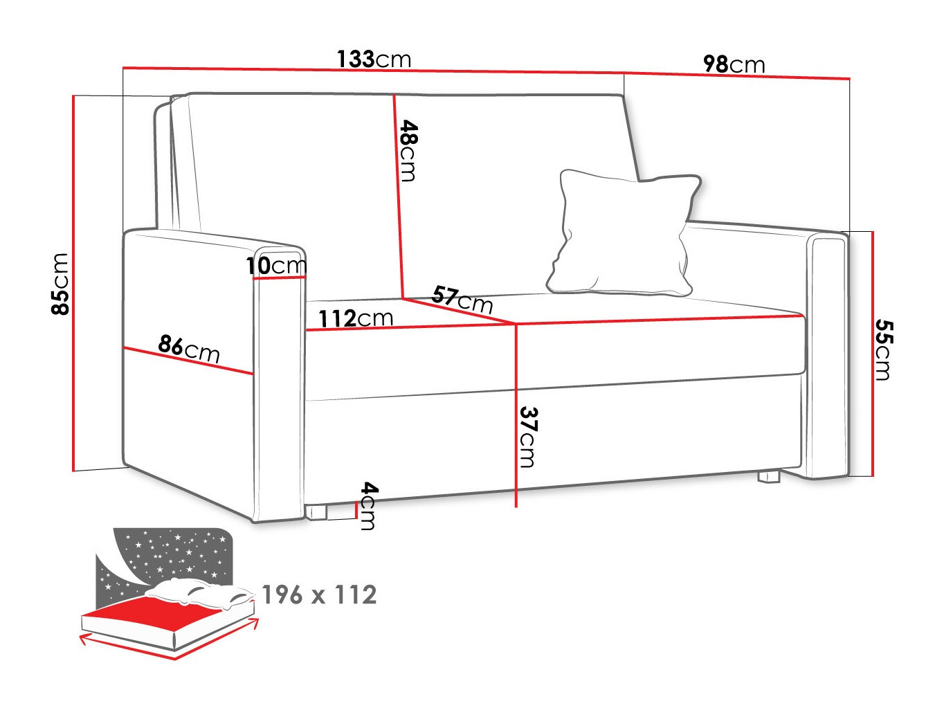 Sofa na razvlačenje Morel II (Poso 22)