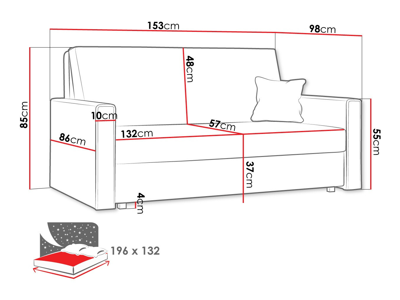 Sofa na razvlačenje Morel III (Poso 100)