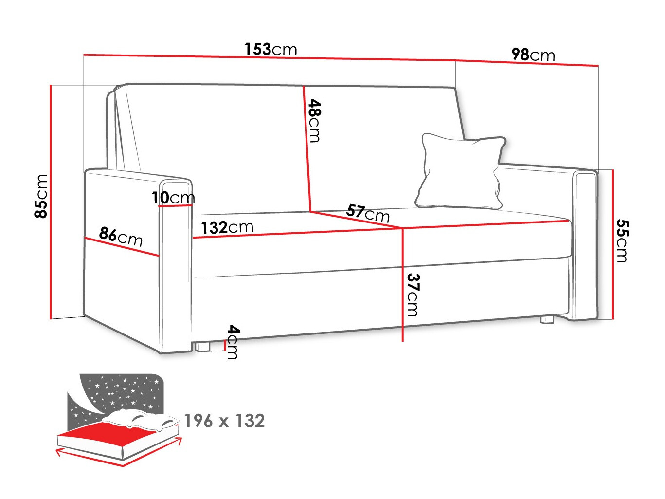 Sofa na razvlačenje Morel III (Poso 14)