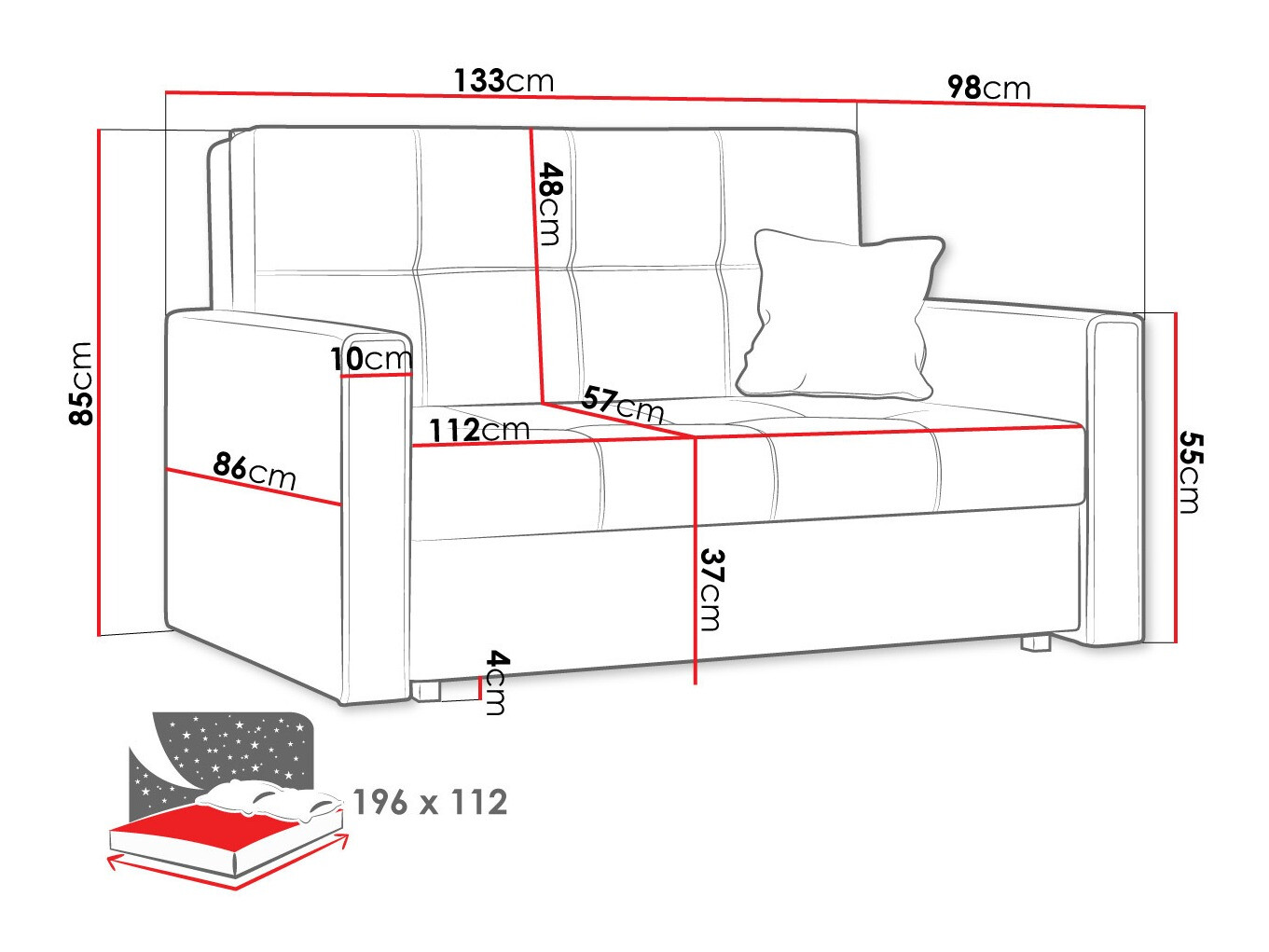 Sofa na razvlačenje Nuvora II (Alova 04 + Alova 46)