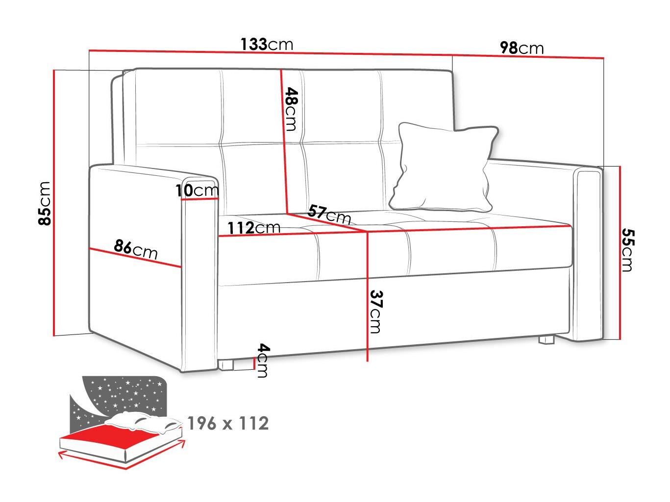 Sofa na razvlačenje Nuvora II (Alova 36 + Alova 29)