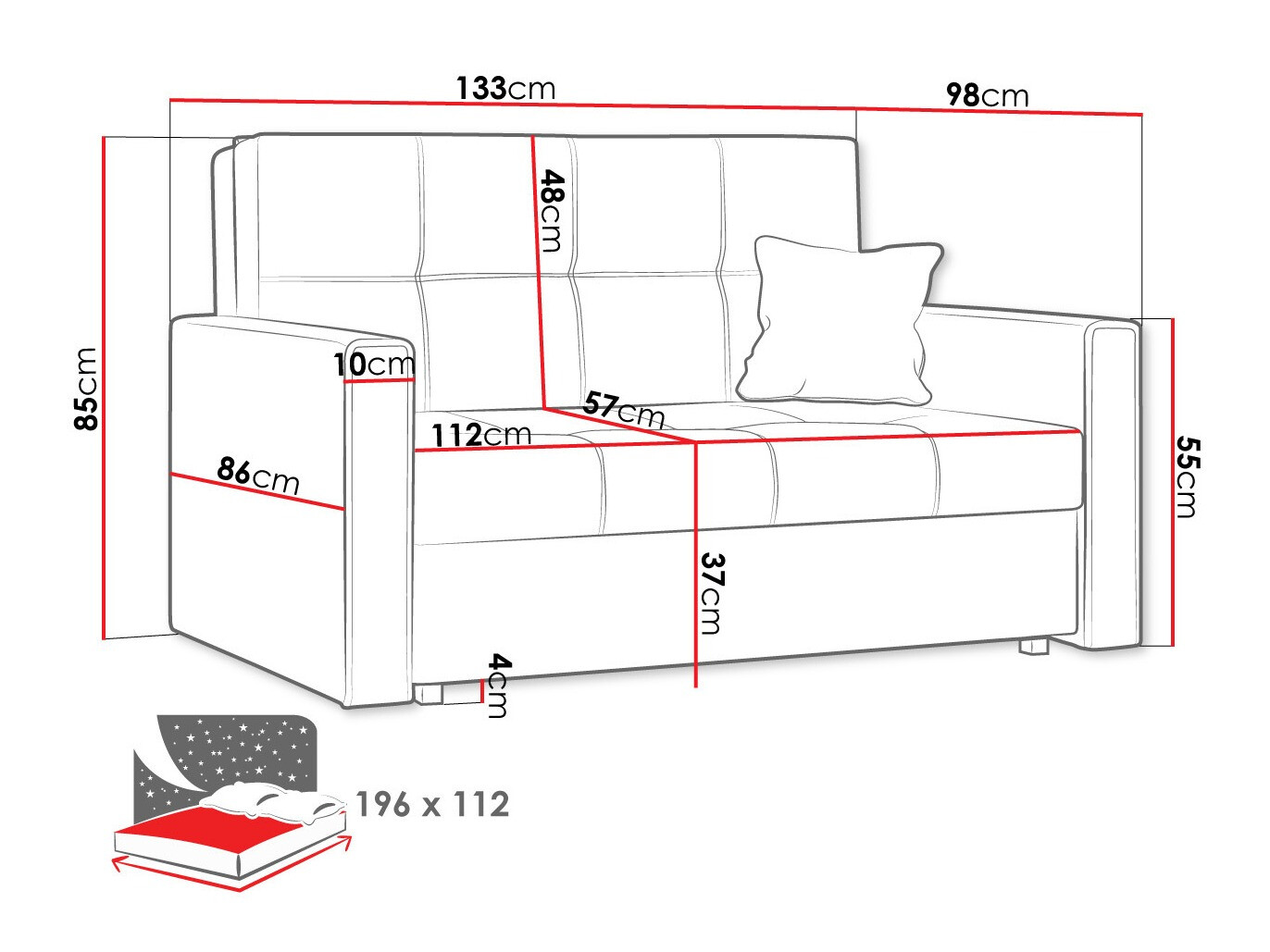 Sofa na razvlačenje Nuvora II (Spirit 12)