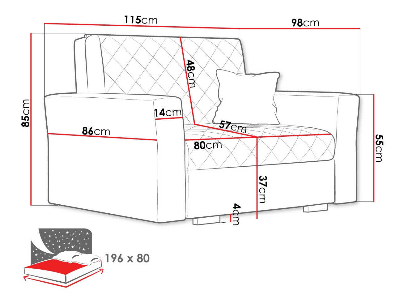 Fotelja Columbus 145 (Zanzibar 182)