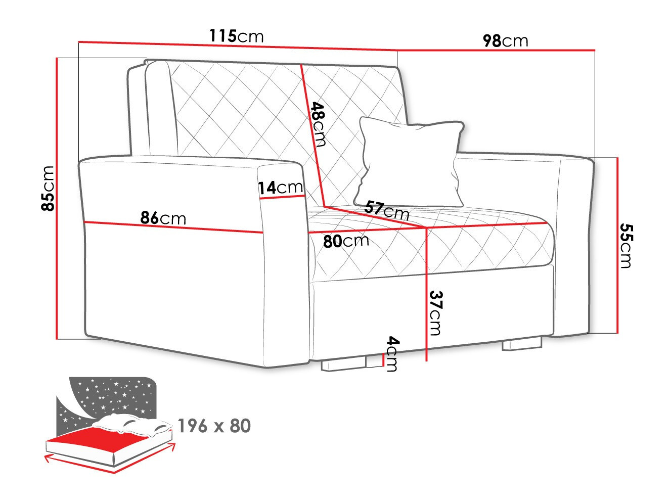 Fotelja Columbus 145 (Zanzibar 190)