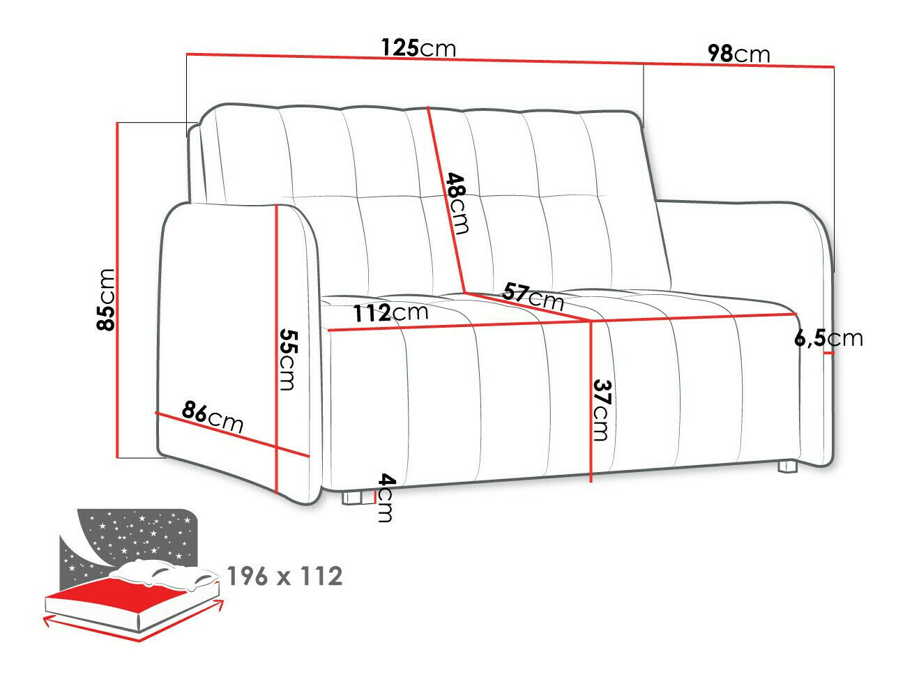 Sofa na razvlačenje Aquarin II (Kronos 19)