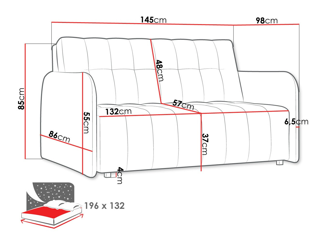 Sofa na razvlačenje Aquarin III (Kronos 19)