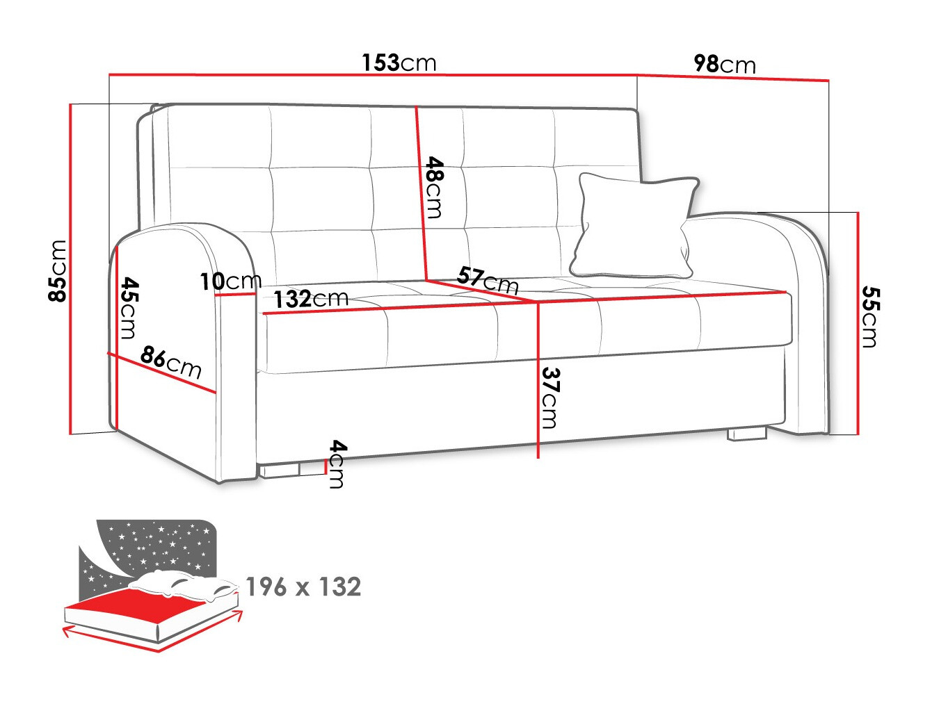 Sofa na razvlačenje Columbus 116 (Kronos 26)