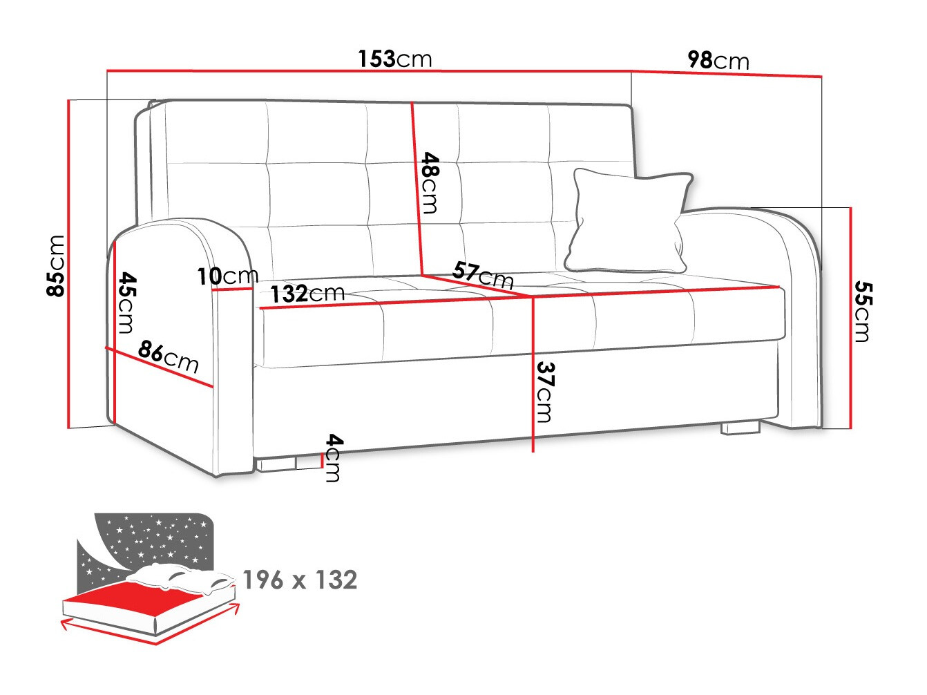 Sofa na razvlačenje Columbus 116 (Paros 3)