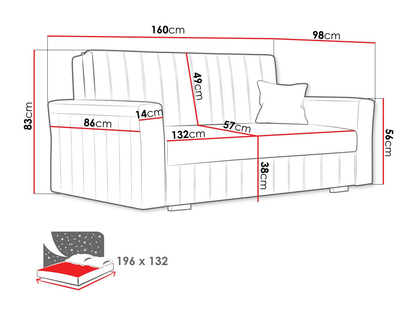 Sofa na razvlačenje Columbus 137 (Kronos 07)