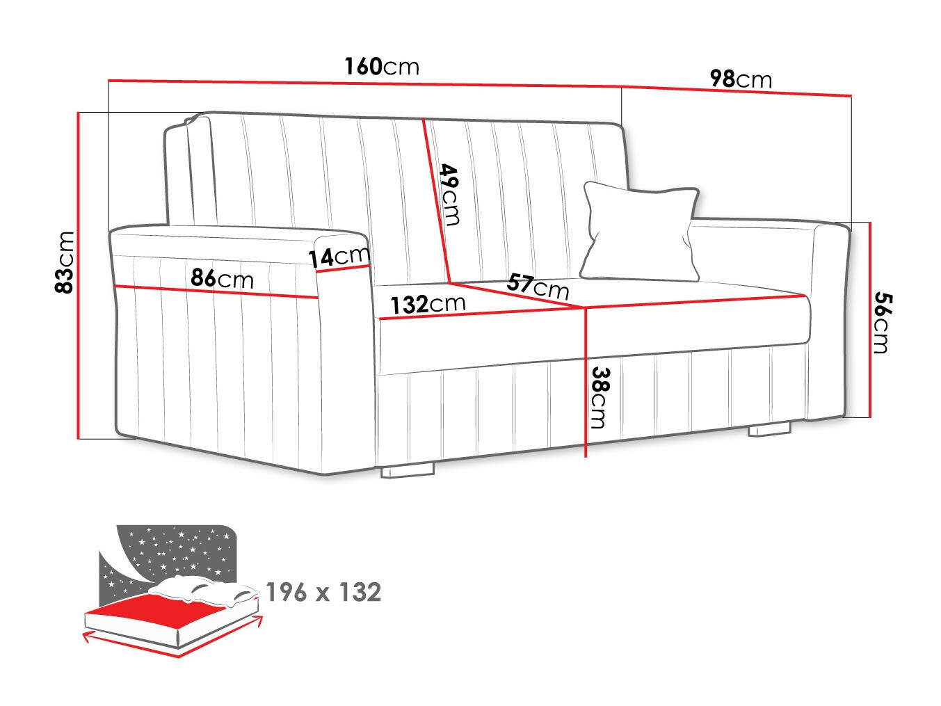 Sofa na razvlačenje Columbus 137 (Kronos 31)