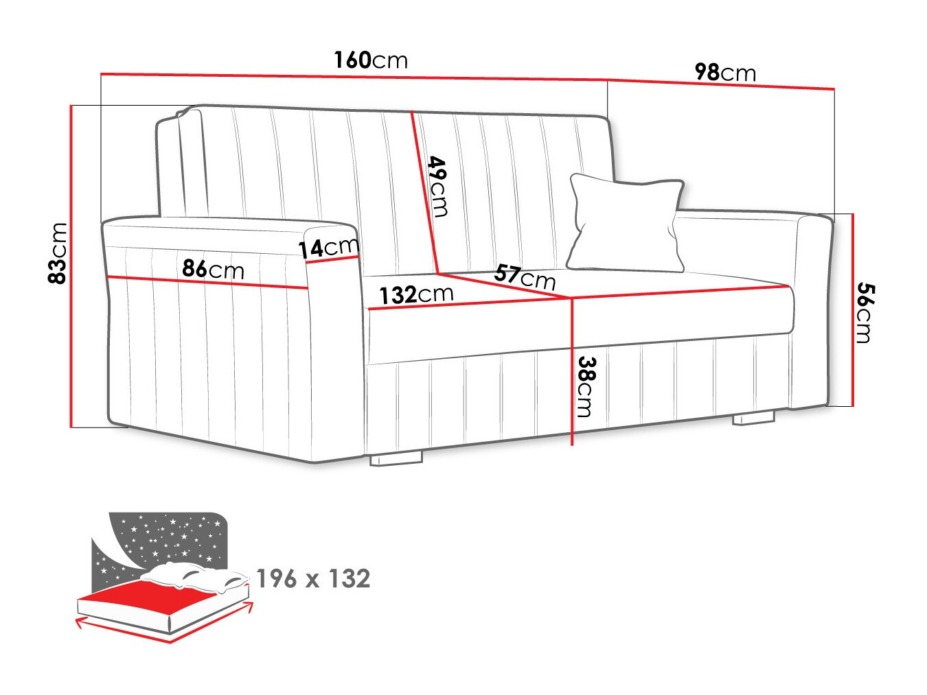 Sofa na razvlačenje Columbus 137 (Paros 2)