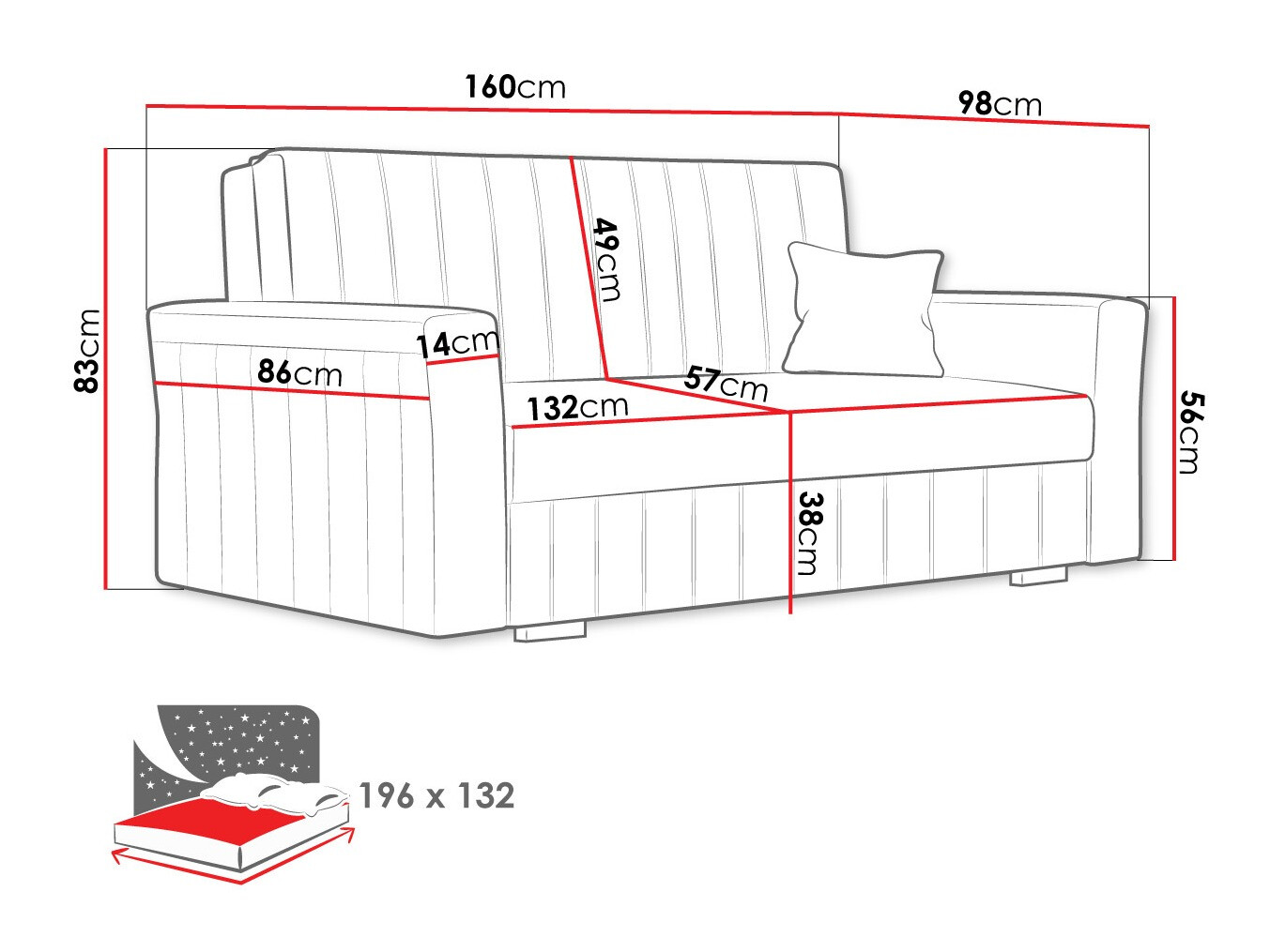 Sofa na razvlačenje Columbus 137 (Paros 5)