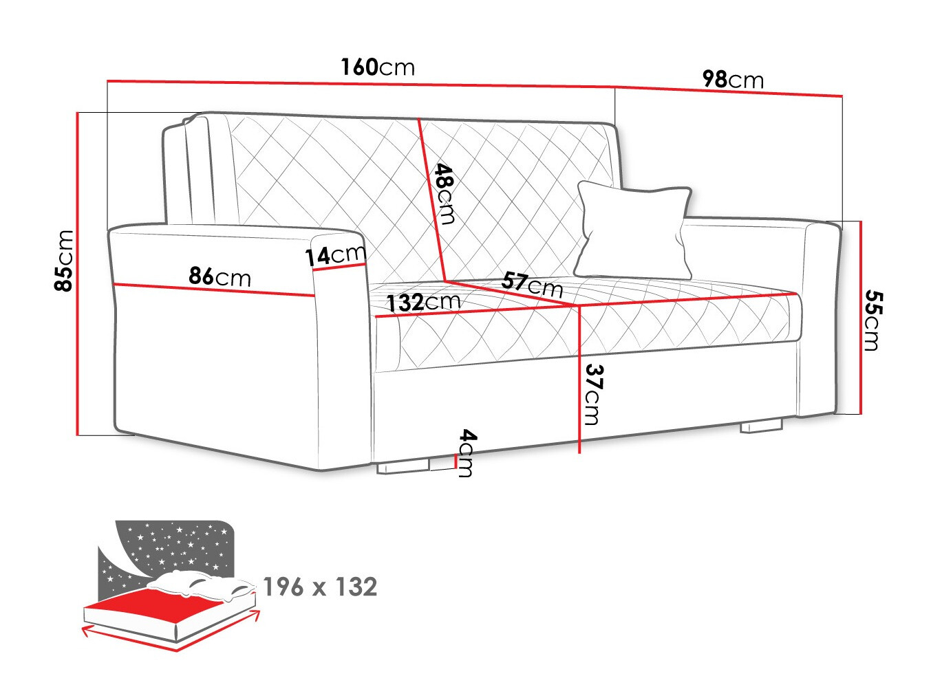 Sofa na razvlačenje Columbus 147 (Zanzibar 182)