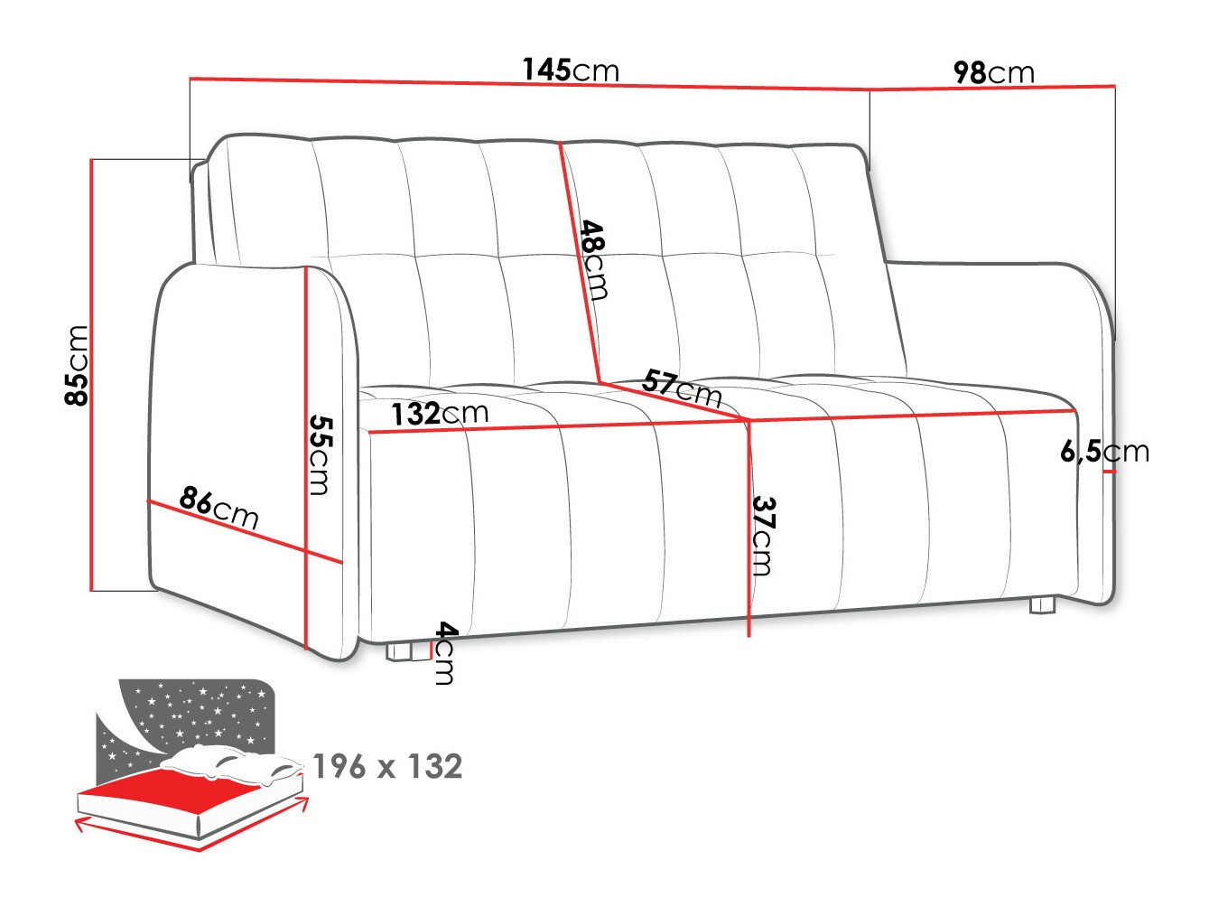 Sofa na razvlačenje Columbus 178 (Country 8)