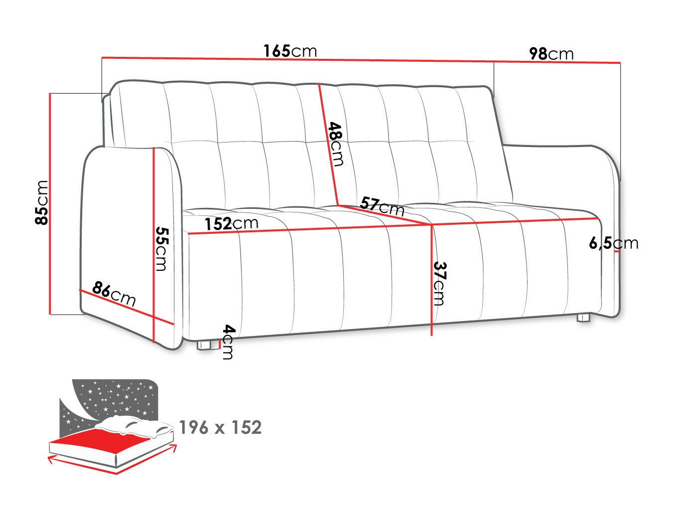 Sofa na razvlačenje Columbus 179 (Country 17)