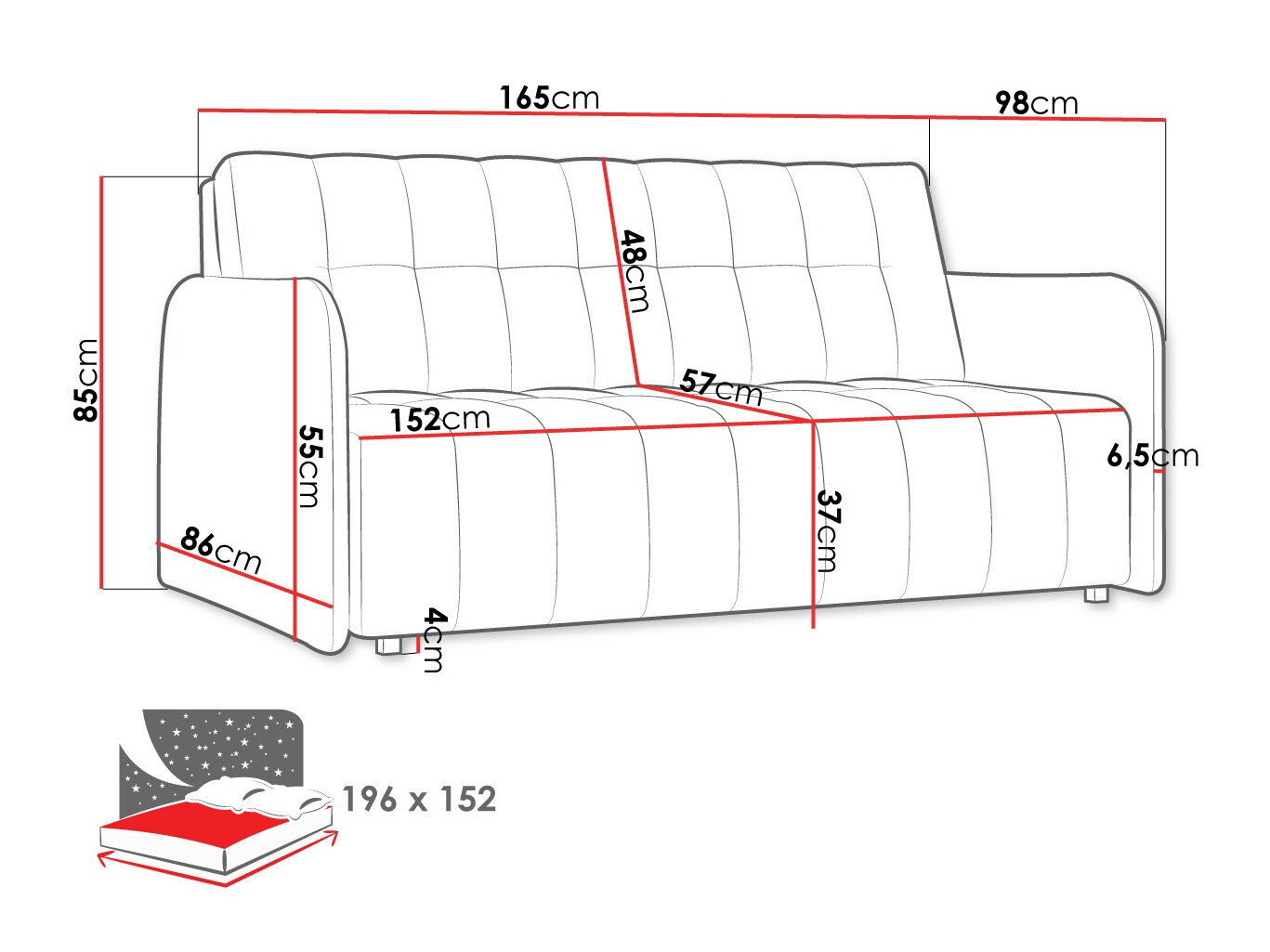 Sofa na razvlačenje Columbus 179 (Paros 5)