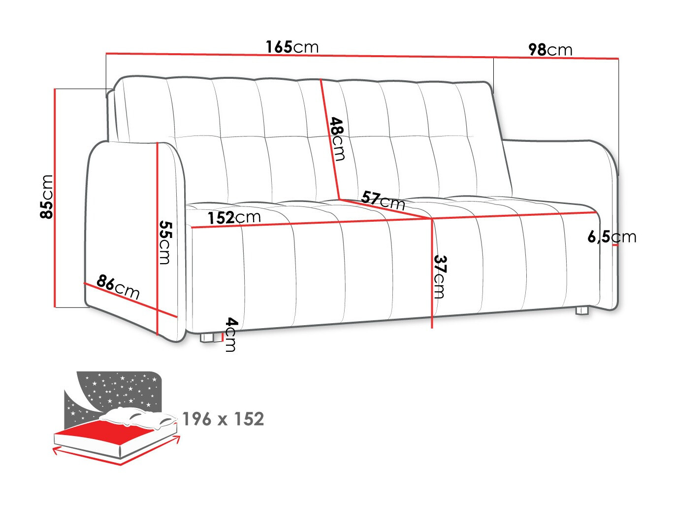 Sofa na razvlačenje Columbus 179 (Paros 6)