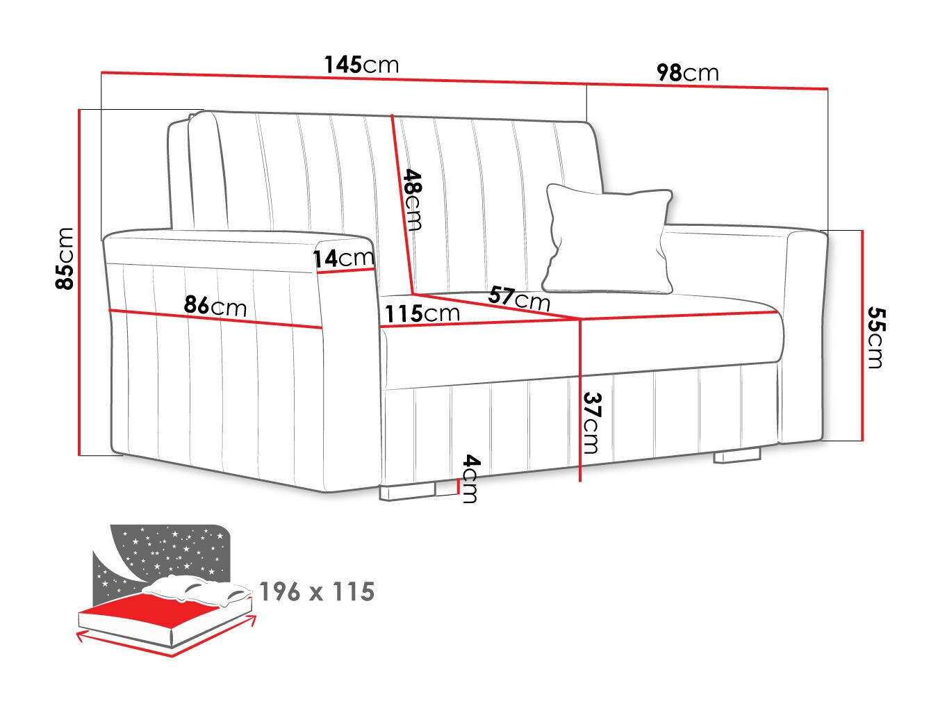 Sofa na razvlačenje Orinen II (Paros 05)