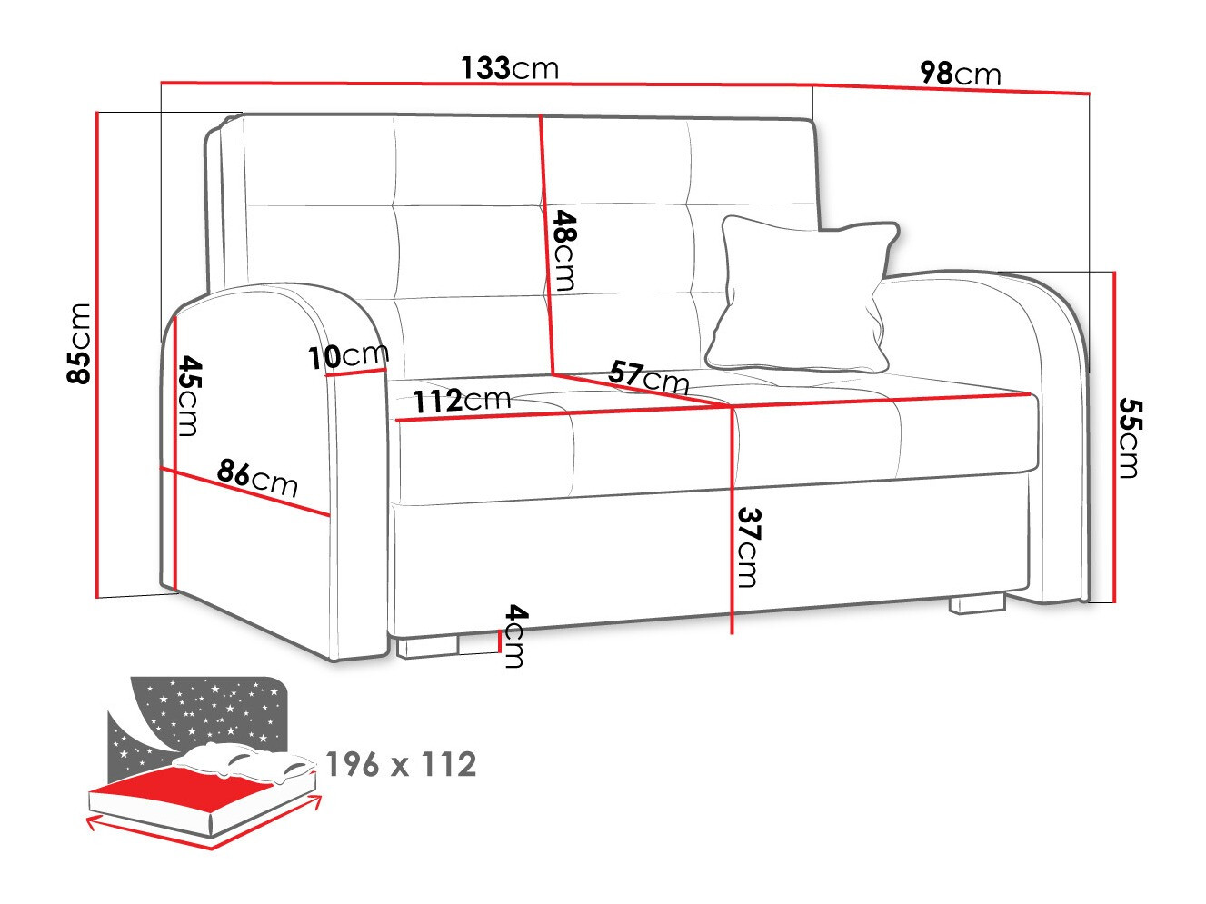 Sofa na razvlačenje Silona II (Kronos 01)