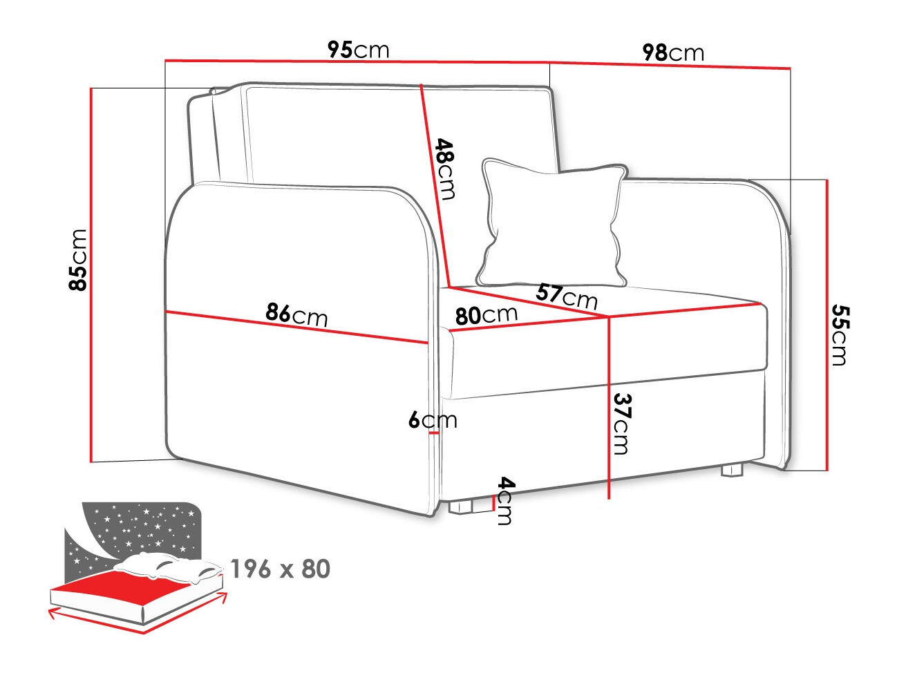 Fotelja Columbus 125 (Mono 241)