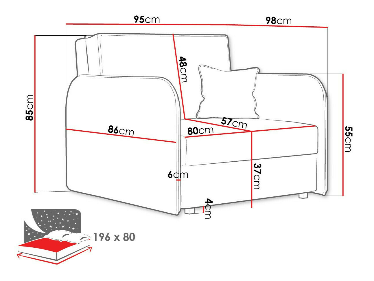 Fotelja Columbus 125 (Mono 248)