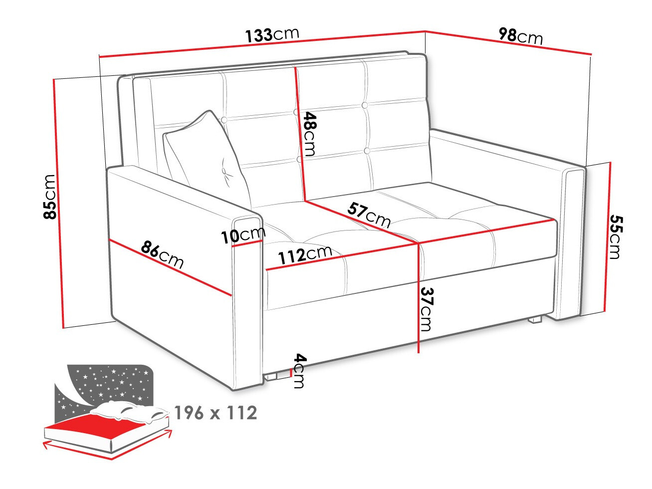 Sofa na razvlačenje Columbus 100 (Tatum 276)