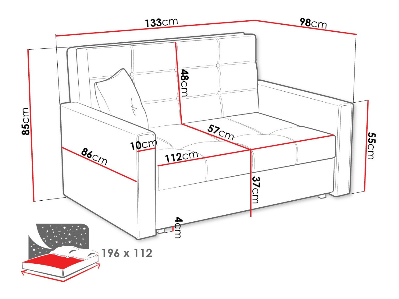 Sofa na razvlačenje Columbus 100 (Tatum 279)