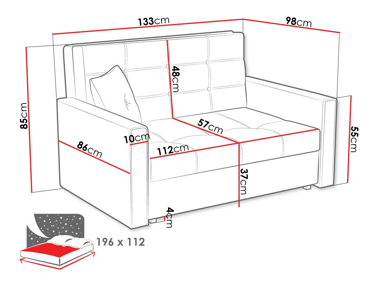 Sofa na razvlačenje Columbus 100 (Tatum 283)