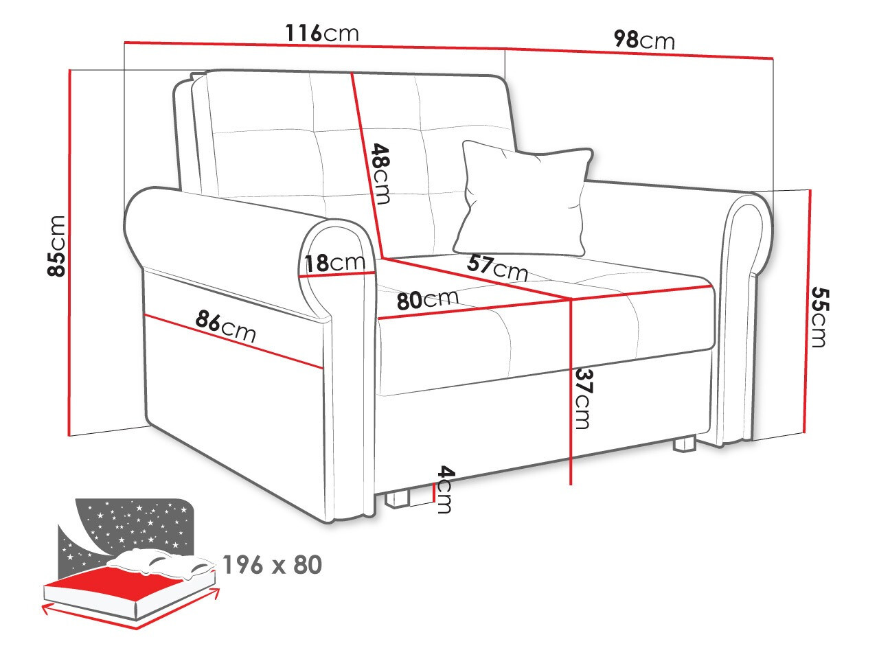 Fotelja Columbus 127 (Kronos 19)