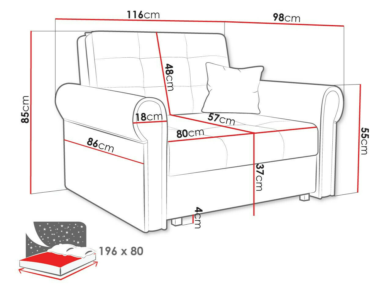 Fotelja Columbus 127 (Mono 241)