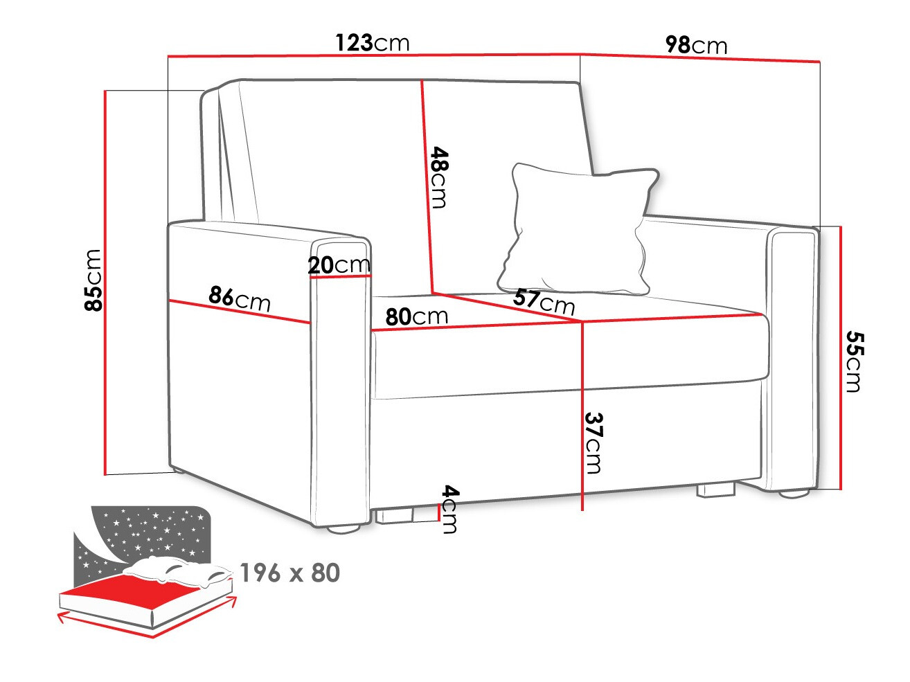 Fotelja Columbus 180 (Poso 05)