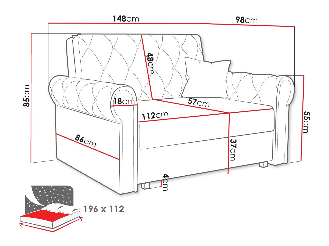 Sofa na razvlačenje Aelara II (Kronos 19)