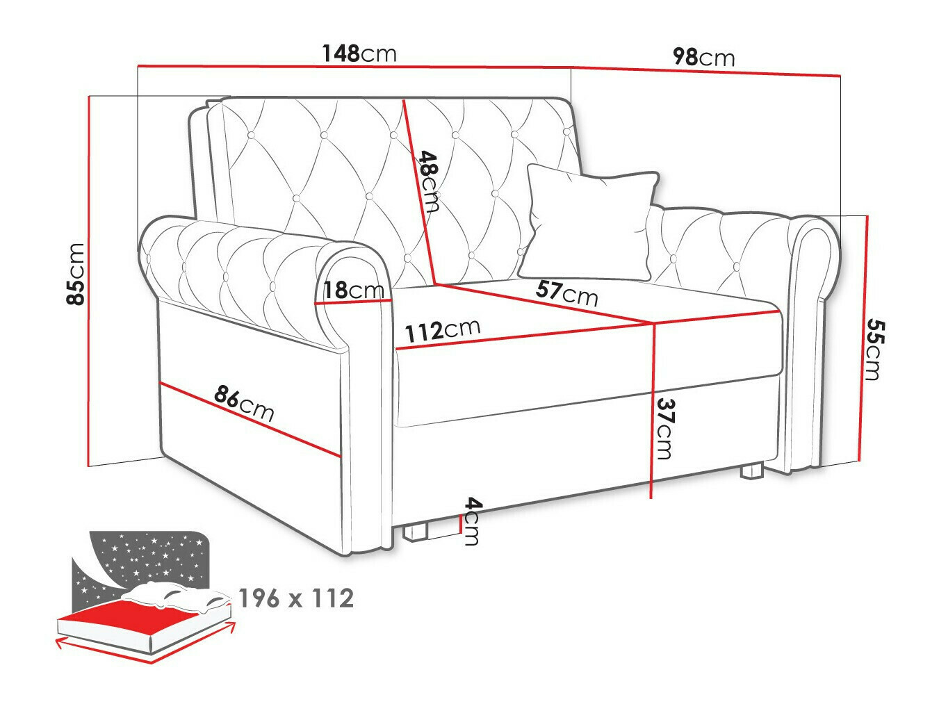 Sofa na razvlačenje Aelara II (Kronos 46)