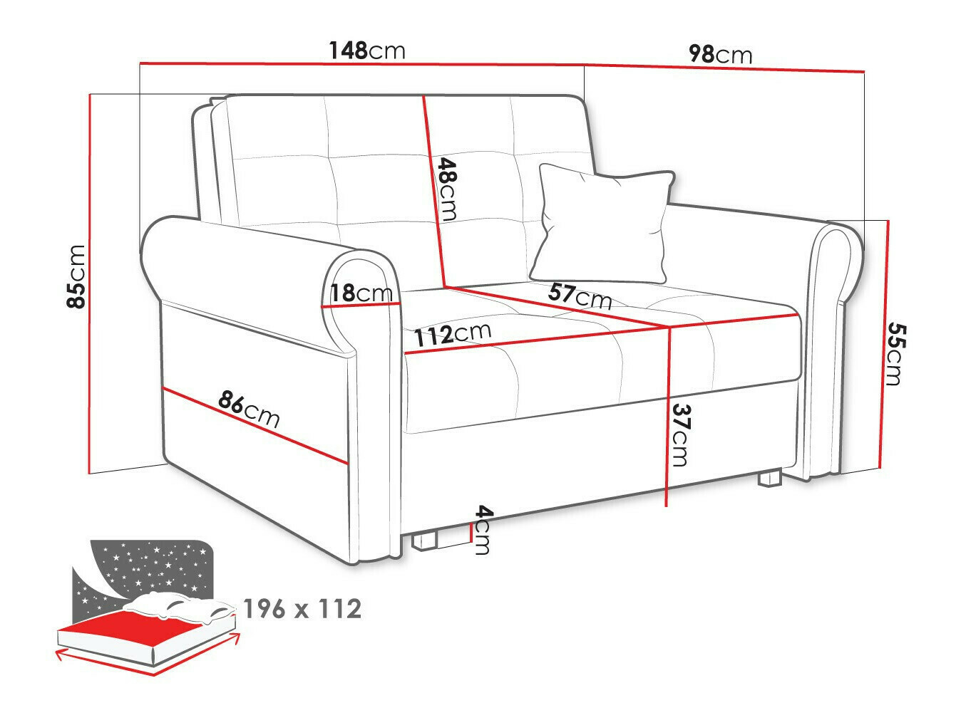 Sofa na razvlačenje Aquala II (Kronos 02)
