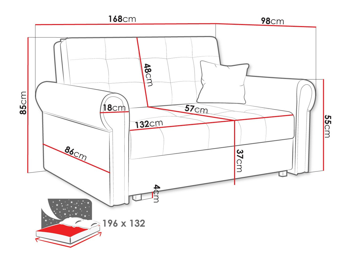 Sofa na razvlačenje Aquala III (Kronos 19)