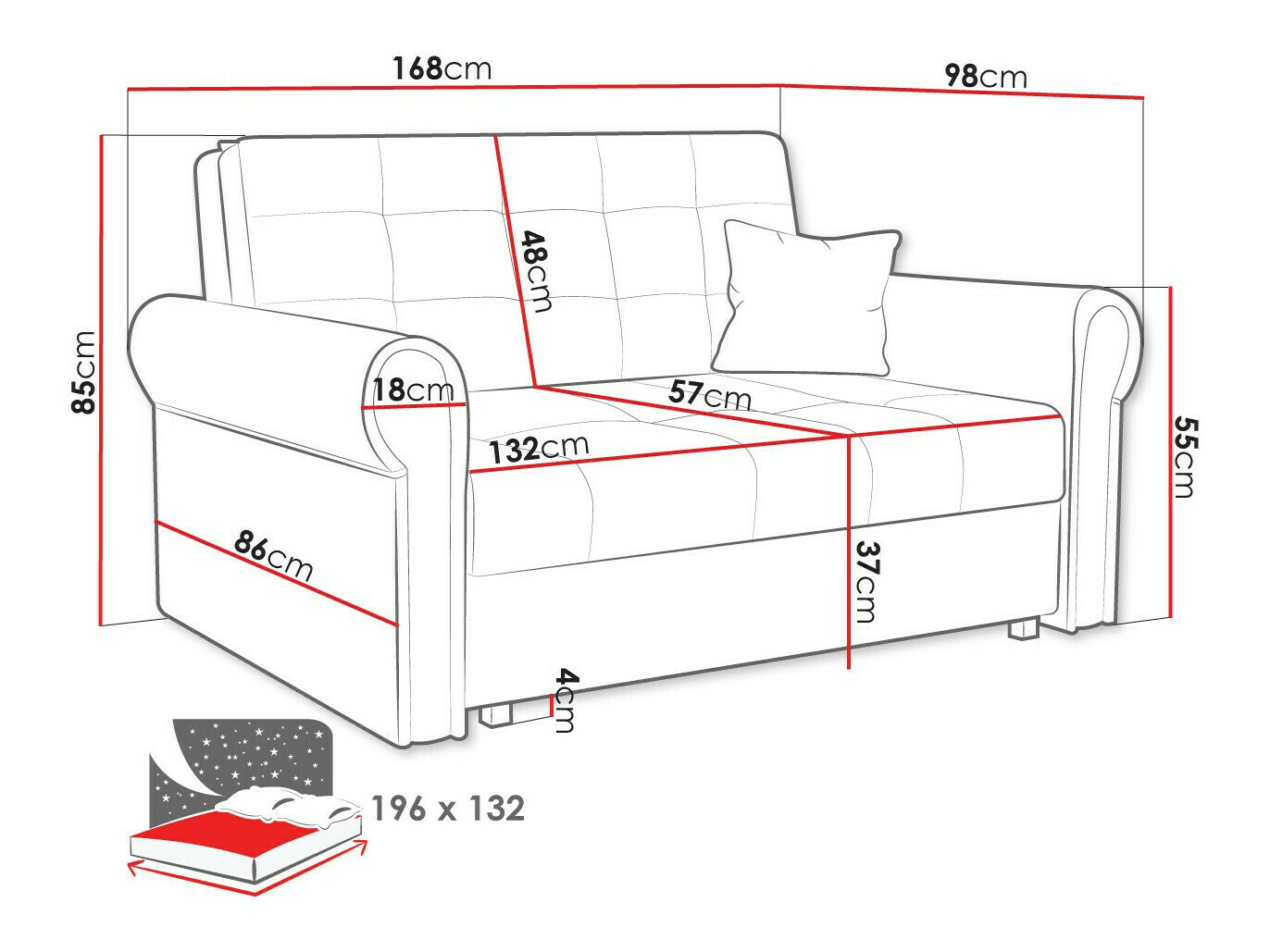 Sofa na razvlačenje Aquala III (Mono 241)