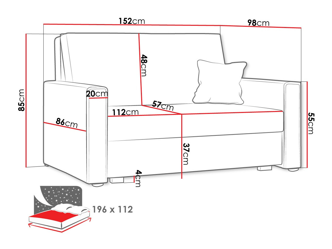Sofa na razvlačenje Clarlen II (Poso 05)