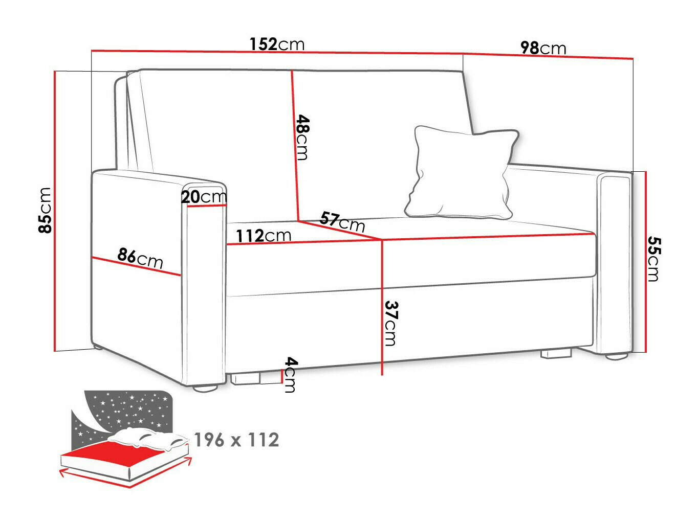 Sofa na razvlačenje Clarlen II (Poso 22)