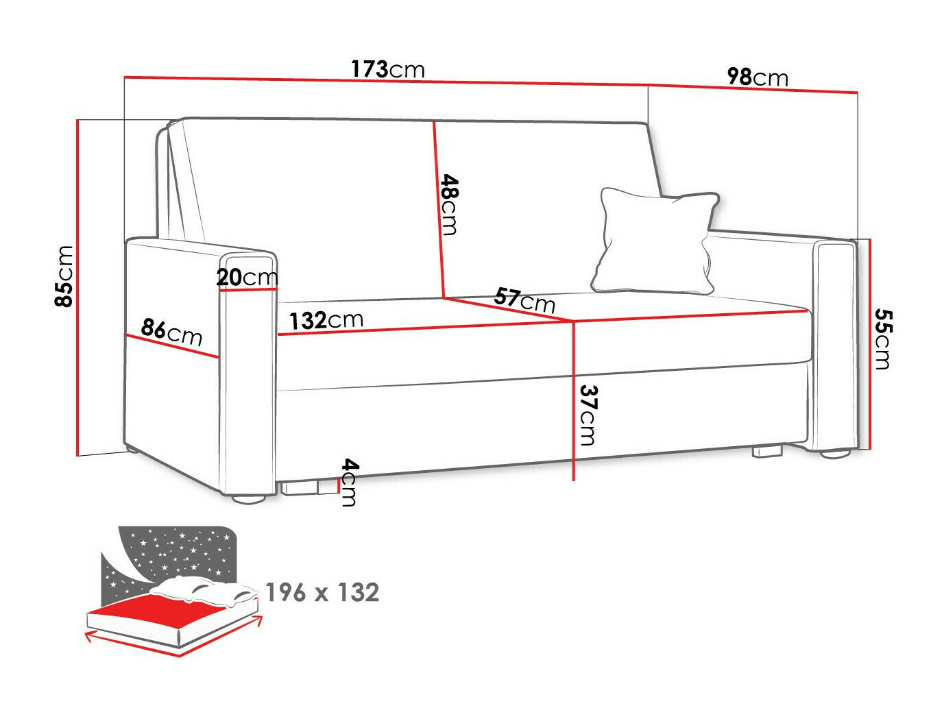 Sofa na razvlačenje Clarlen III (Poso 125)