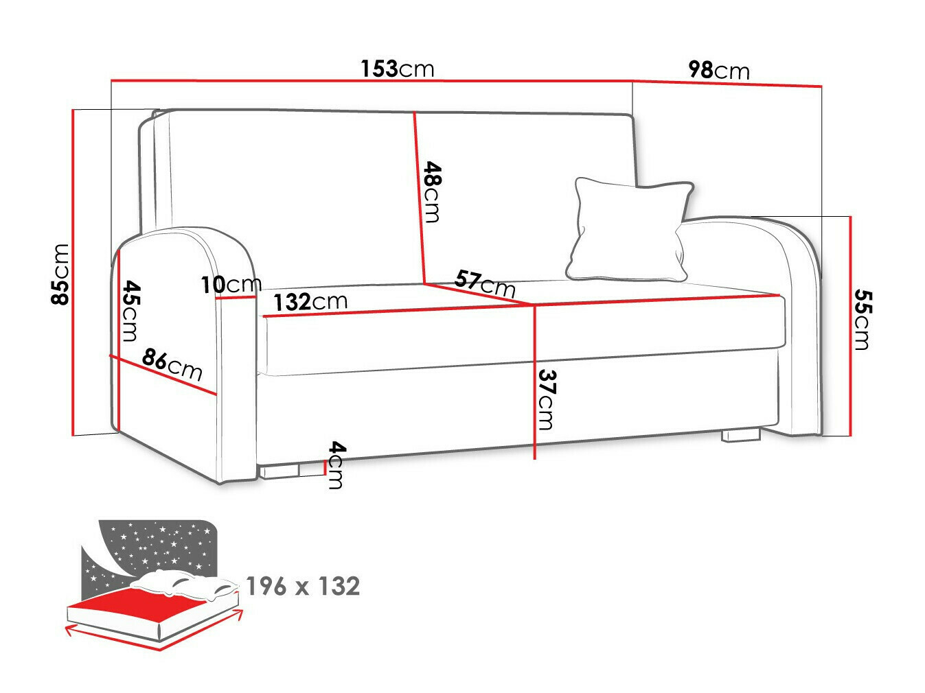 Sofa na razvlačenje Columbus 163 (Mono 239 + Sorriso 14)