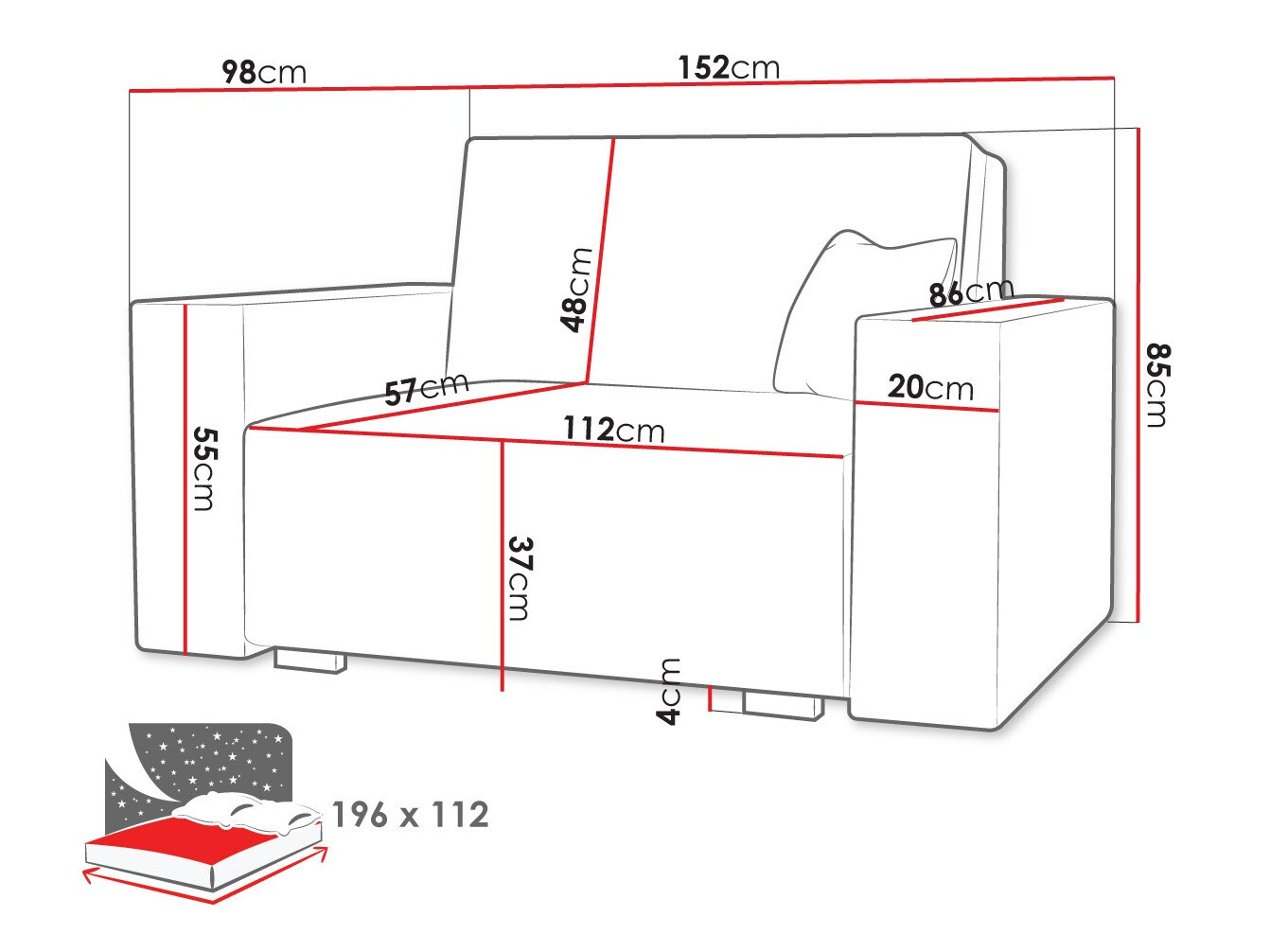 Sofa na razvlačenje Columbus 194 (Neve 3)