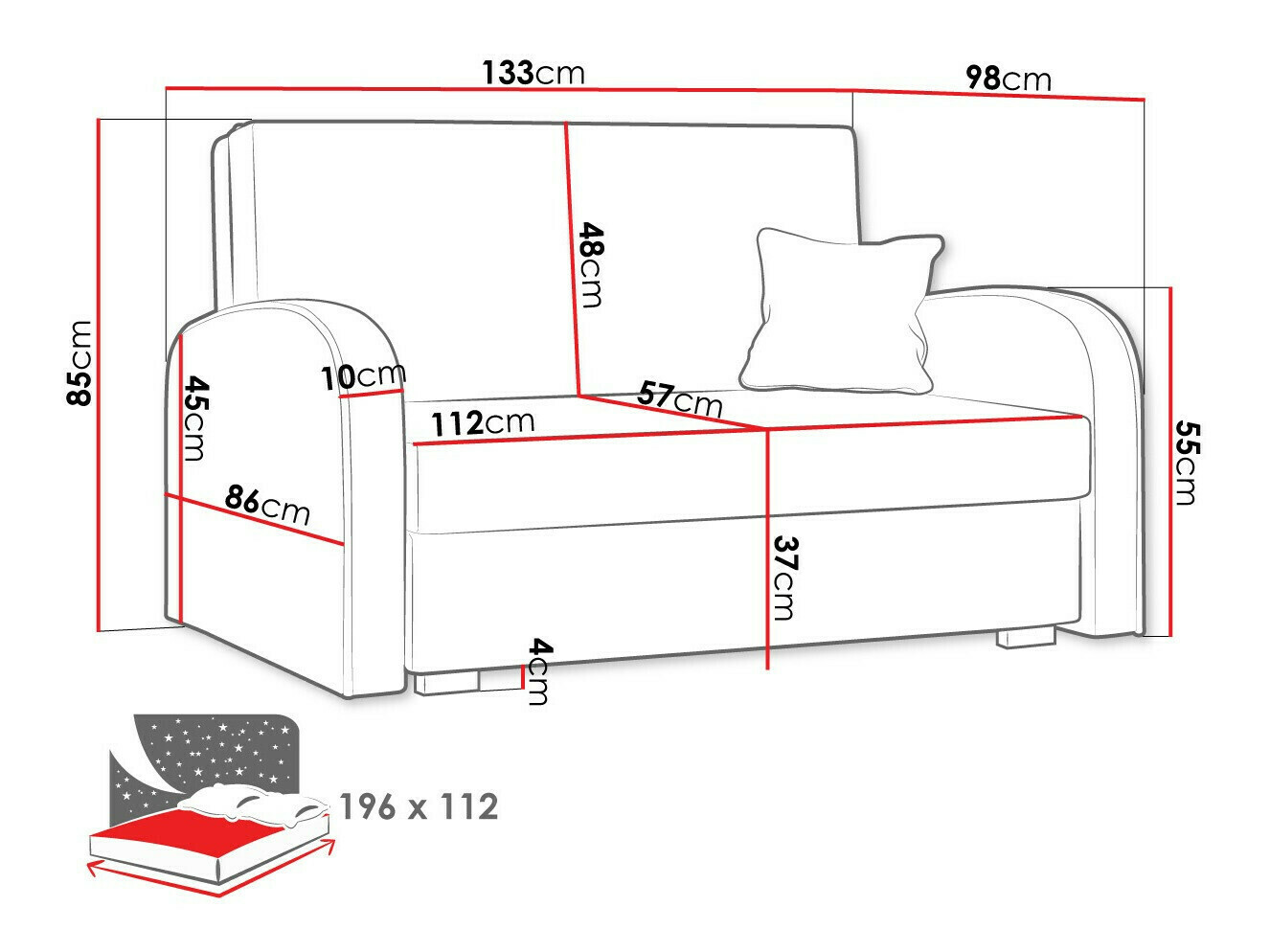 Sofa na razvlačenje Galona II (Mono 239 + Sorriso 14)
