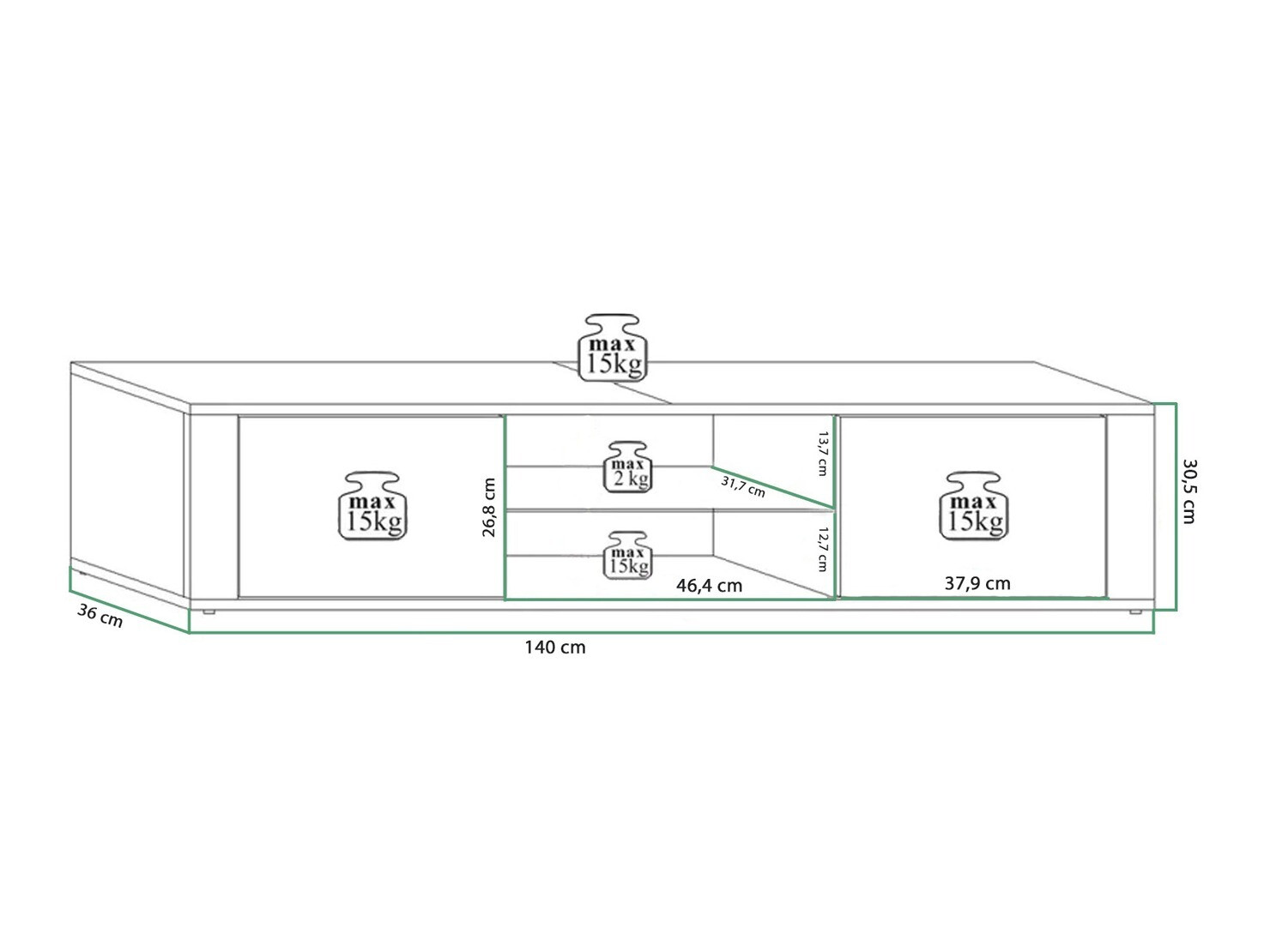 TV komoda Gilroy 107 (Sonoma hrast + Sjajno belo)