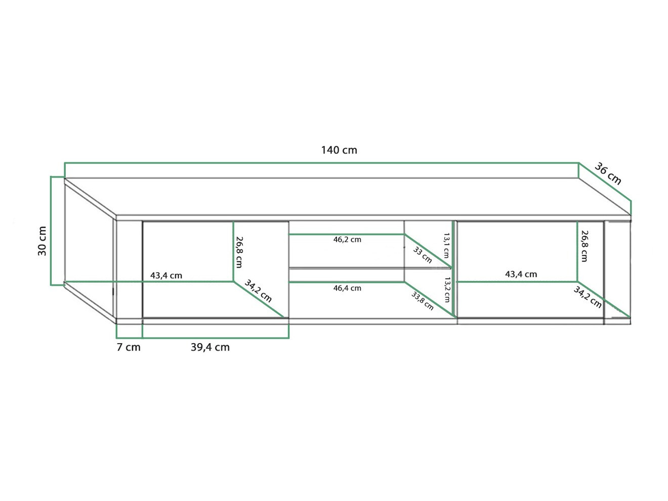 TV sto Gilroy 104 (Belo + Sjajno belo)