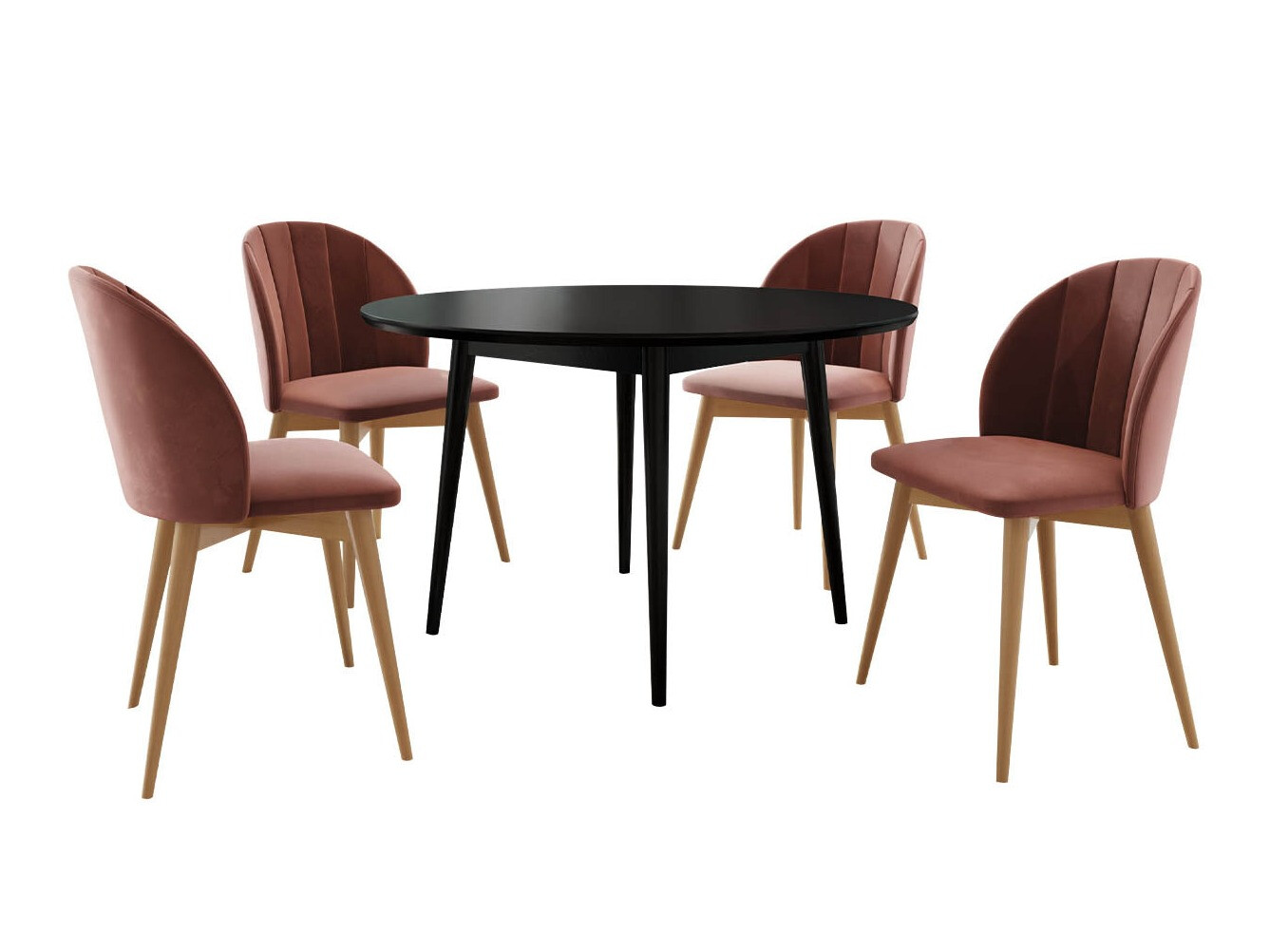 Trpezarijski set Racine 127 (Braon + Magic Velvet 2258)