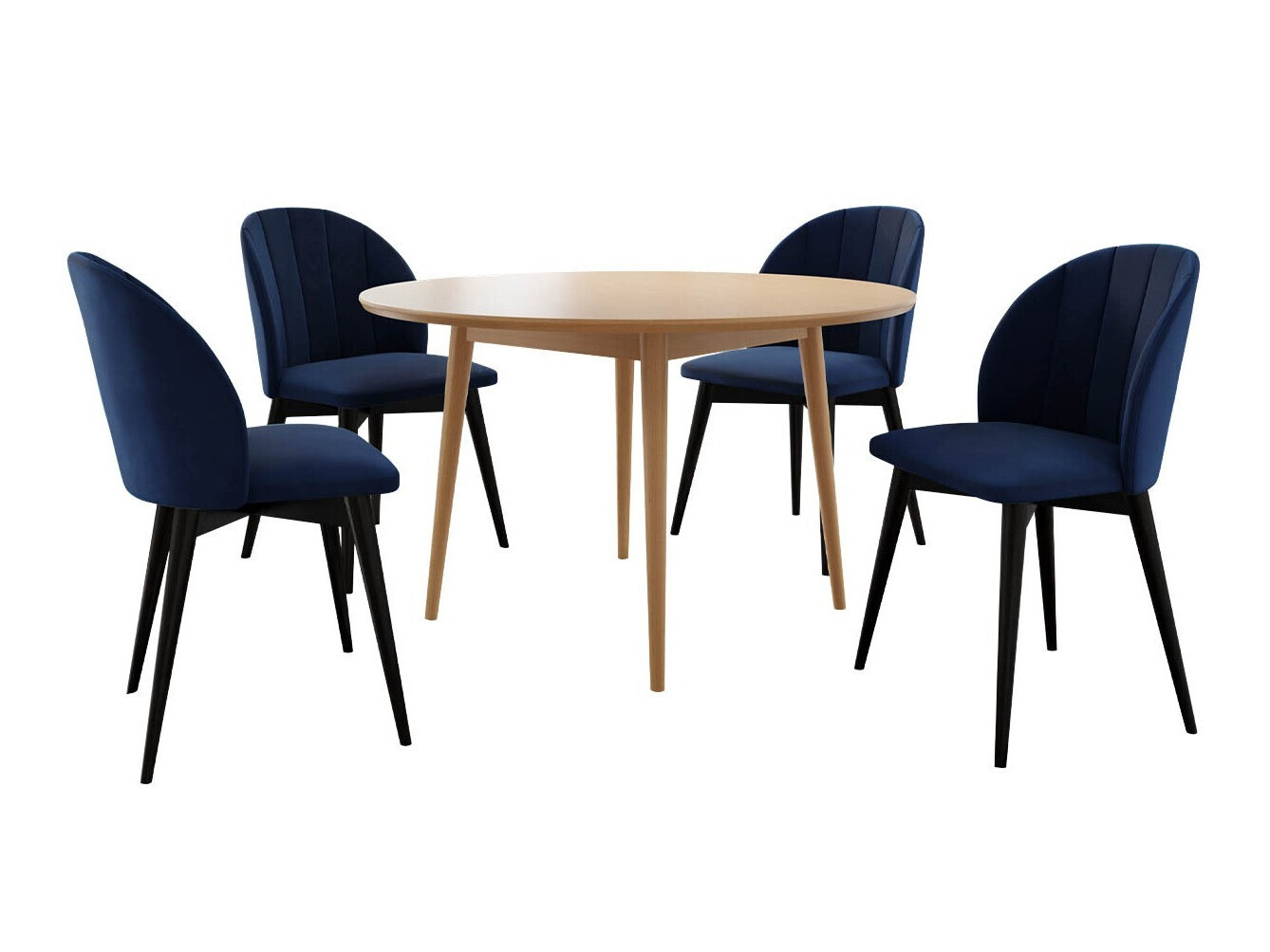 Trpezarijski set Racine 127 (Crno + Magic Velvet 2216)