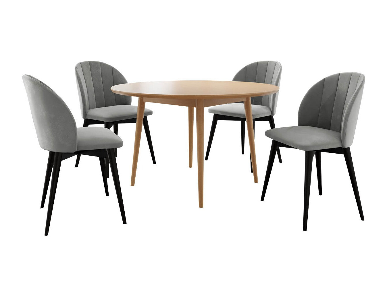 Trpezarijski set Racine 127 (Crno + Magic Velvet 2217)